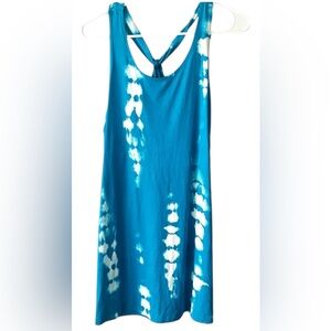 Blue and White Halter Sundress for Resort Wear